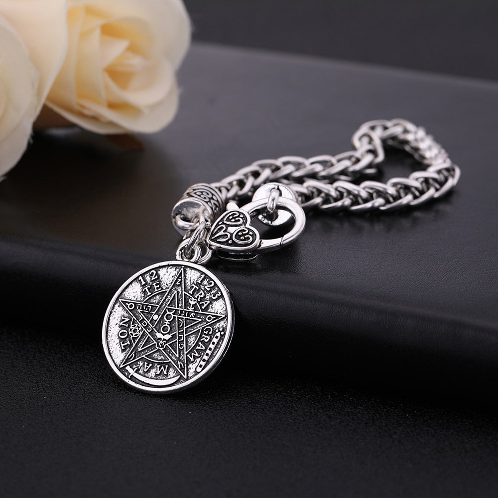 Skyrim Vintage Tetragrammaton Pentacle Pentagramme Pendentif Bracelets