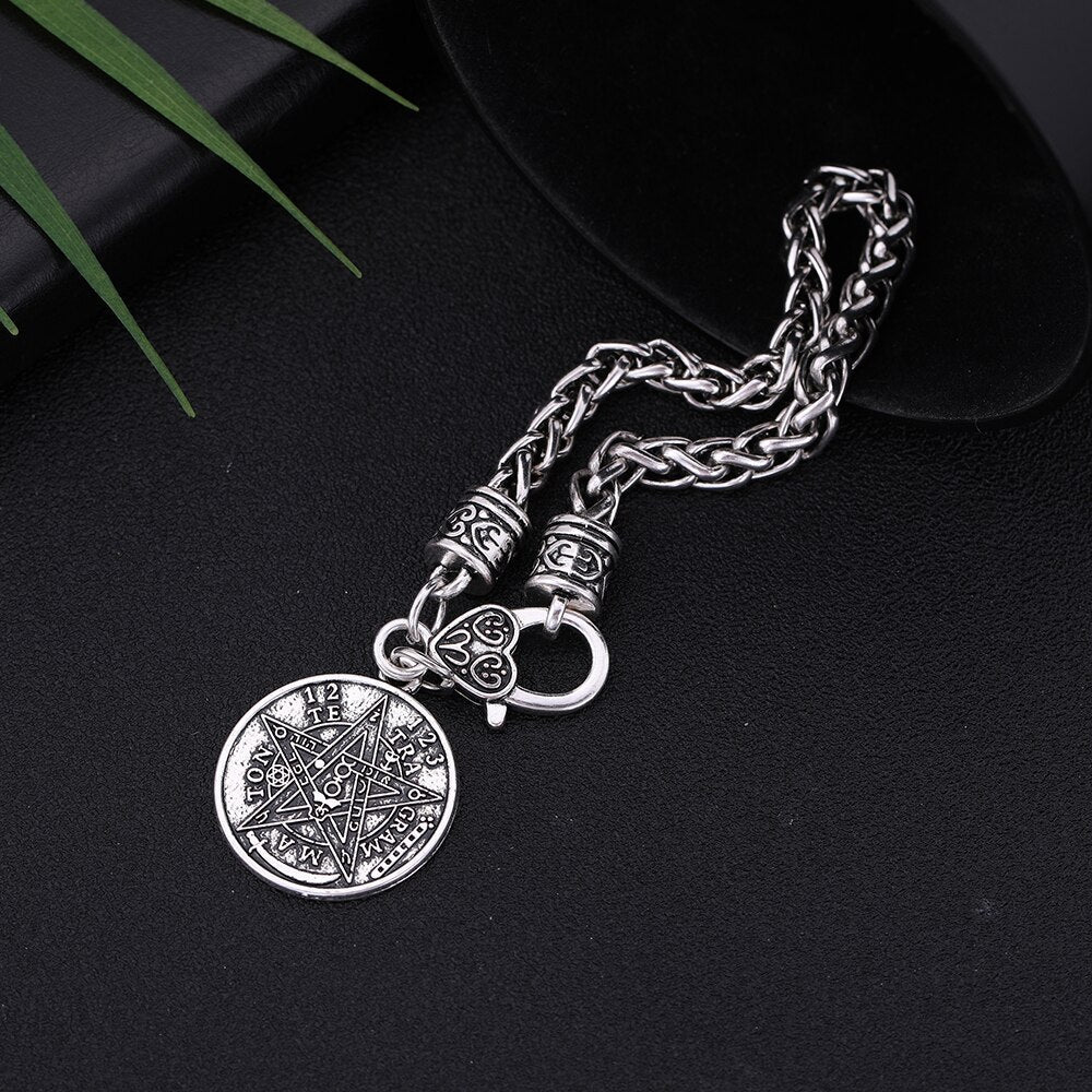 Skyrim Vintage Tetragrammaton Pentacle Pentagramme Pendentif Bracelets