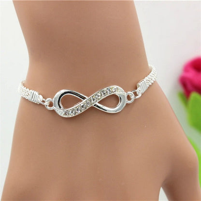 Bracelet infini en strass pour hommes et femmes