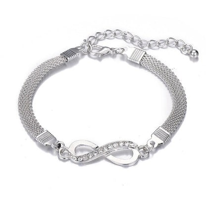 Bracelet infini en strass pour hommes et femmes